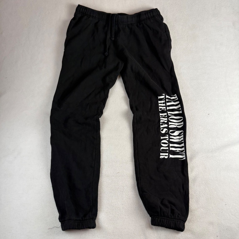Taylor Swift The Eras‎ Tour Black Graphic Sweatpants Joggers Pockets Large